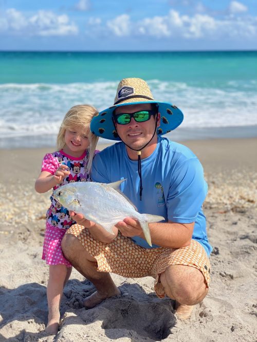 Mark Huyett and daughter Coral with a Pompano