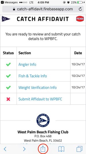 Catch affidavit screen 1